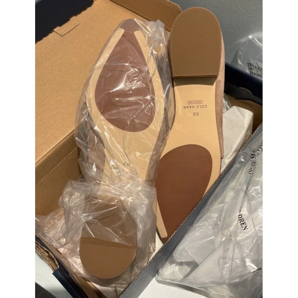 NWB COLE HAAN sz 8 Viola Skimmer Brown Suede Leather Flats